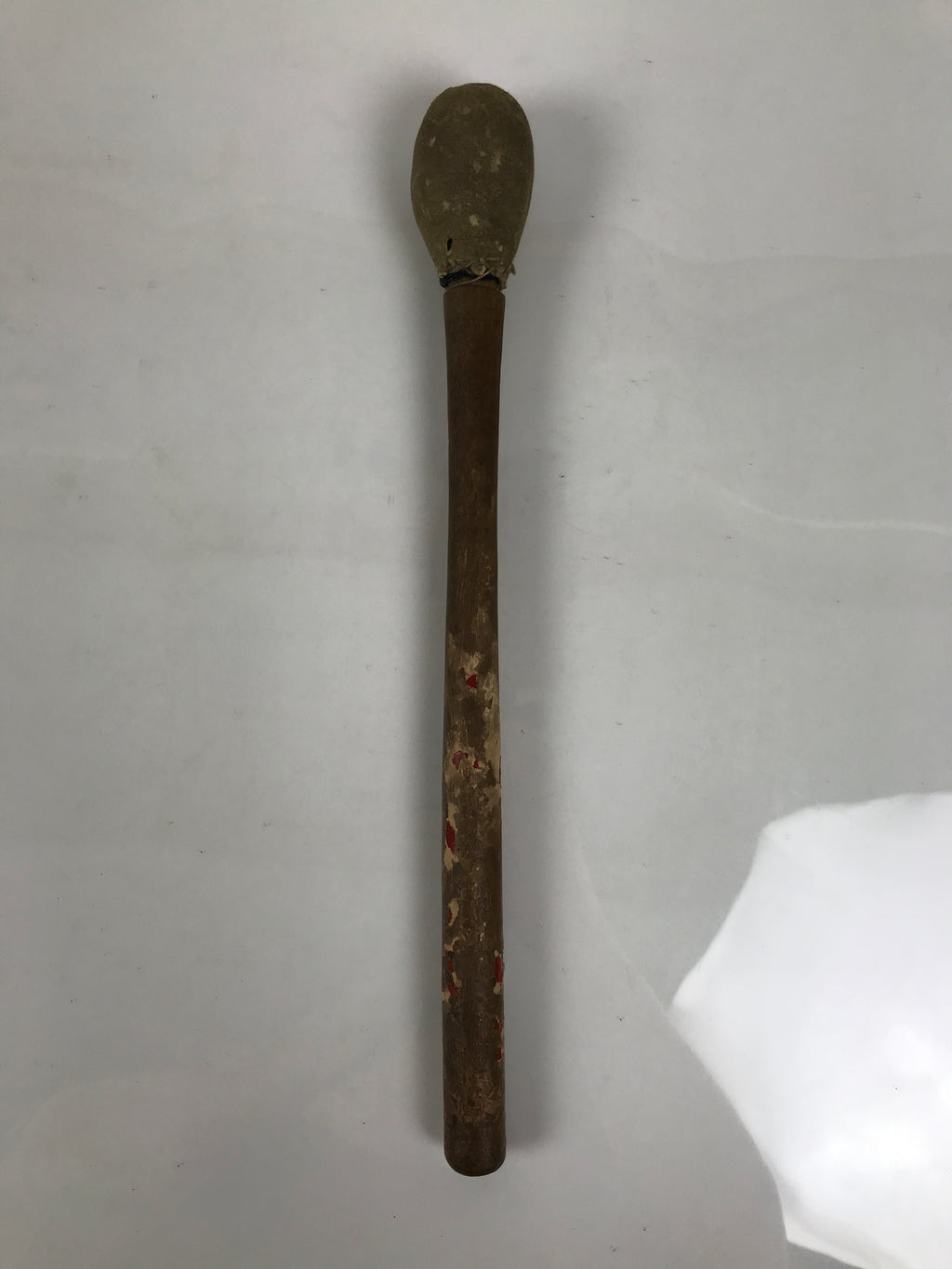 Antique Japanese Buddhist Mokugyo Drum Wooden Striker Suede Head Brown BT36-OT - Buddhist-chidorivintage.com