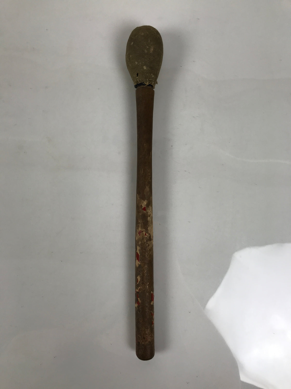 Antique Japanese Buddhist Mokugyo Drum Wooden Striker Suede Head Brown BT36-OT - Buddhist-chidorivintage.com