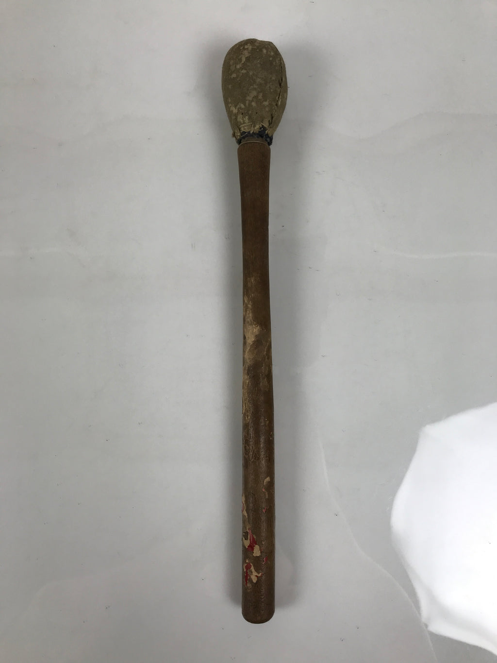 Antique Japanese Buddhist Mokugyo Drum Wooden Striker Suede Head Brown BT36-OT - Buddhist-chidorivintage.com