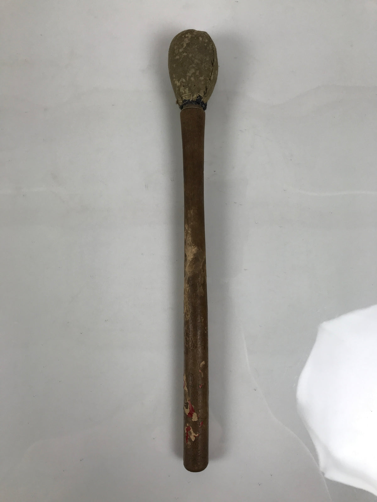 Antique Japanese Buddhist Mokugyo Drum Wooden Striker Suede Head Brown BT36-OT - Buddhist-chidorivintage.com