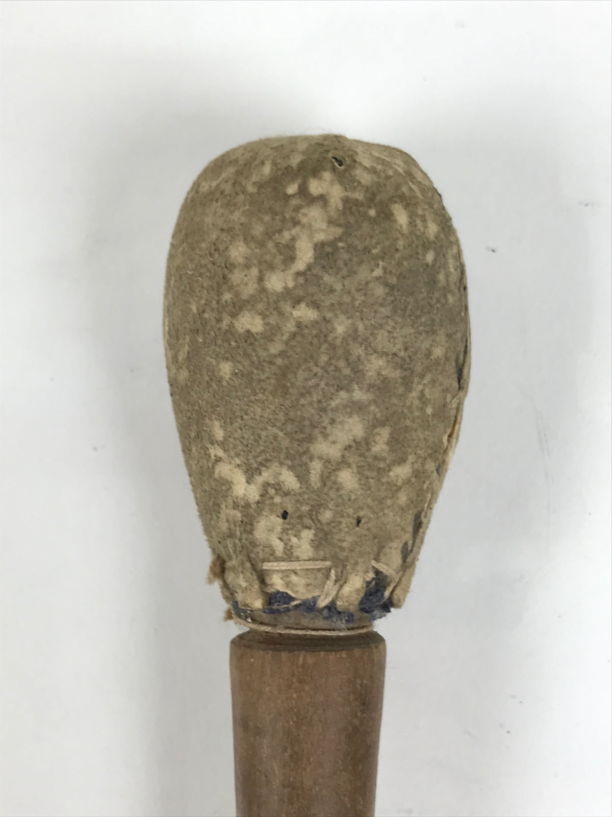 Antique Japanese Buddhist Mokugyo Drum Wooden Striker Suede Head Brown BT36-OT - Buddhist-chidorivintage.com