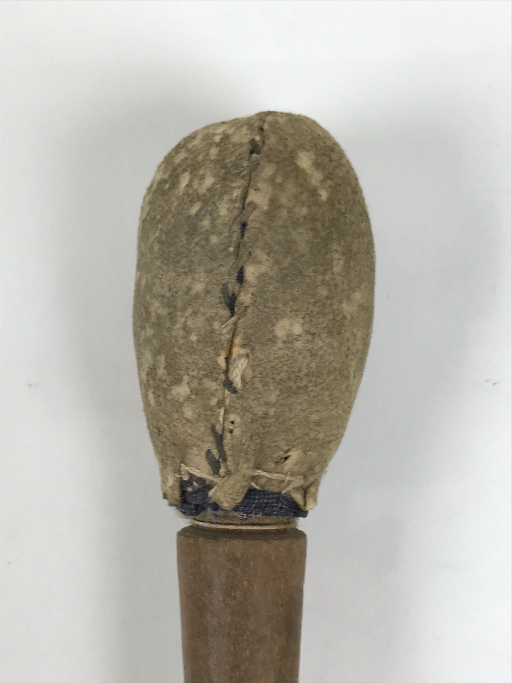 Antique Japanese Buddhist Mokugyo Drum Wooden Striker Suede Head Brown BT36-OT - Buddhist-chidorivintage.com