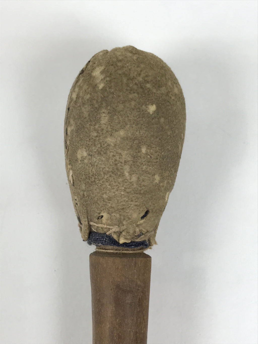 Antique Japanese Buddhist Mokugyo Drum Wooden Striker Suede Head Brown BT36-OT - Buddhist-chidorivintage.com