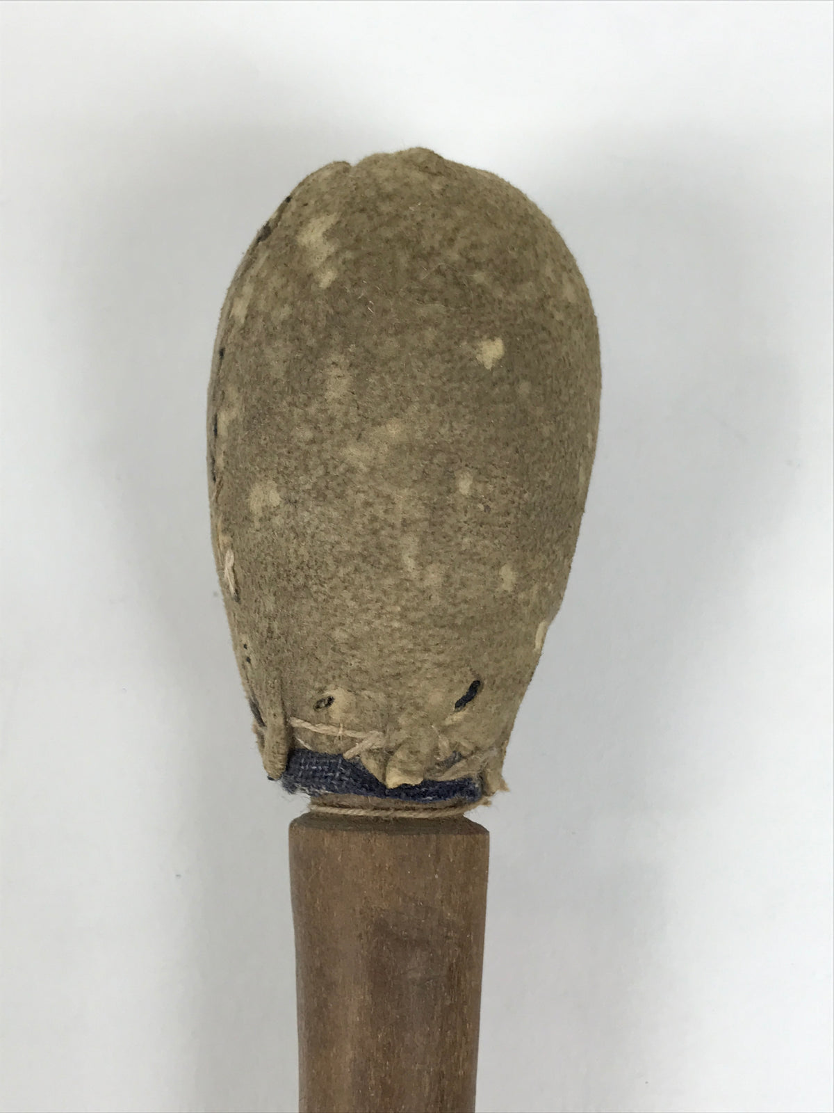 Antique Japanese Buddhist Mokugyo Drum Wooden Striker Suede Head Brown BT36-OT - Buddhist-chidorivintage.com