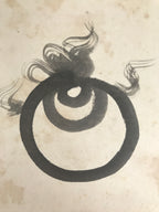 Japanese Shikishi Art Board Vtg Calligraphy Kanji Buddhist White Black A851-AD - Painting-chidorivintage.com