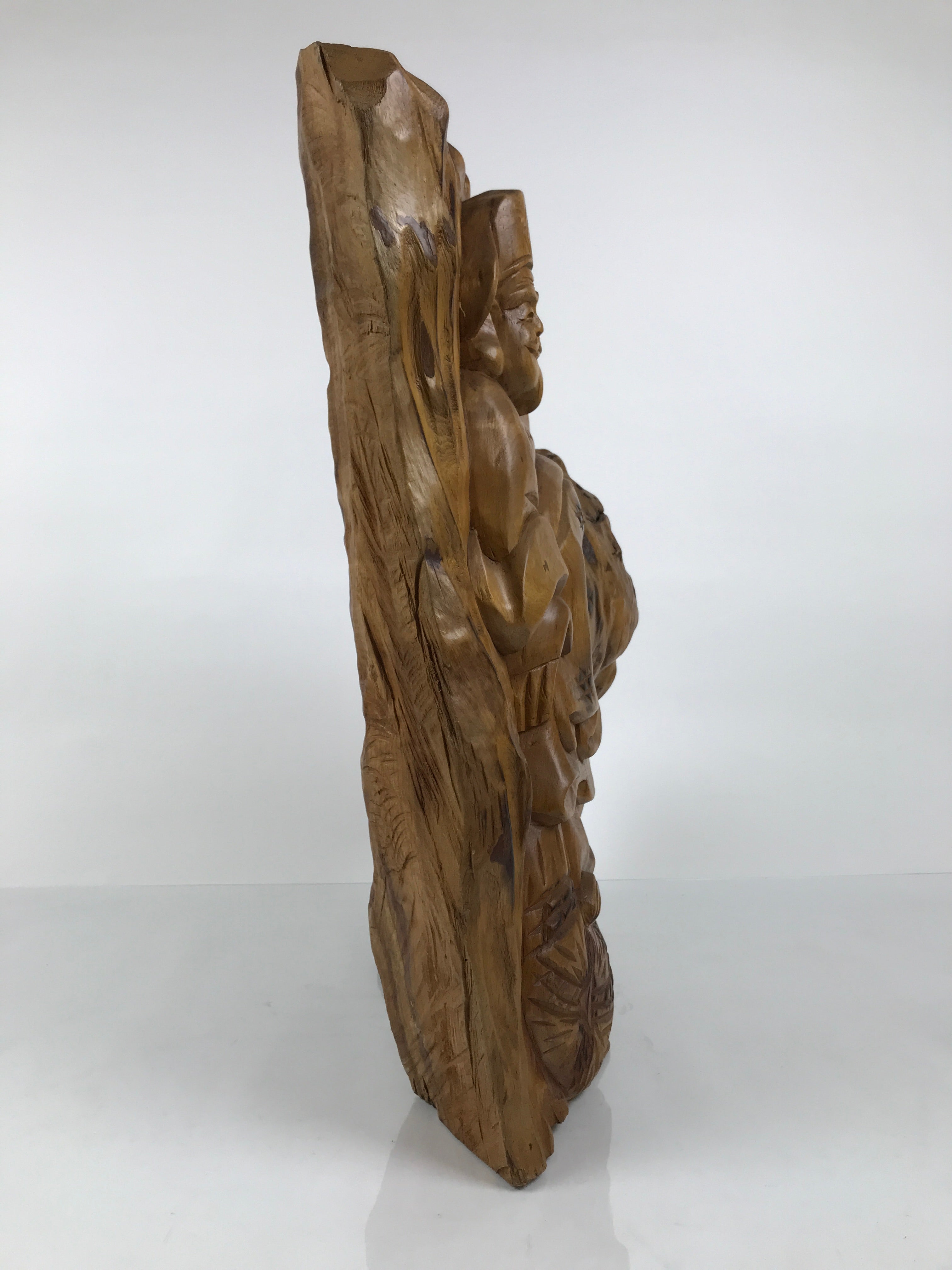 Japanese Carved Wooden Daikokuten Statue Vtg 7 Lucky Gods Sculpture Wealth ST98-AD - Statue-chidorivintage.com