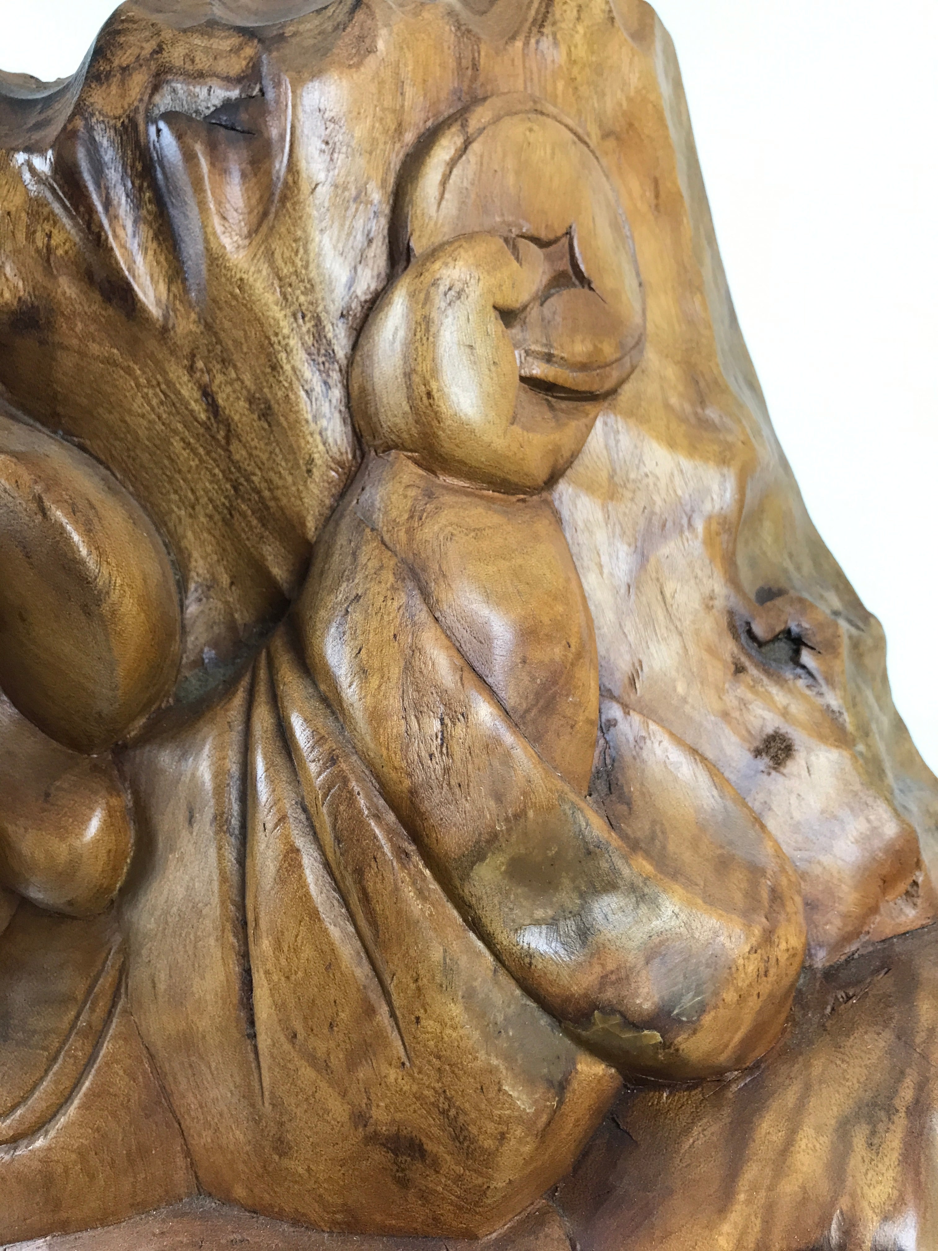 Japanese Carved Wooden Daikokuten Statue Vtg 7 Lucky Gods Sculpture Wealth ST98-AD - Statue-chidorivintage.com