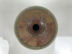Japanese Ceramic Flower Vase Vtg Ikebana Kabin Brown Round Drip Speckles FK246-KT - Vase-chidorivintage.com