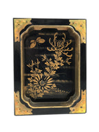 Japanese Buddhist Altar Lacquer Drawer Brass Black Gold Chrysanthemum Makie BP44-OT - Buddhist-chidorivintage.com