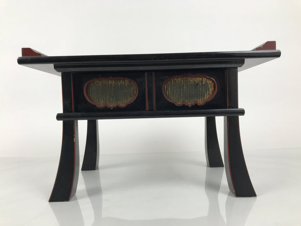 Japanese Buddhist Altar Fitting Lacquer Kyozukue Offering Table Black Red BA978-OT - Buddhist-chidorivintage.com