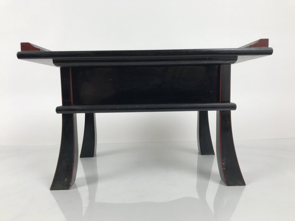 Japanese Buddhist Altar Fitting Lacquer Kyozukue Offering Table Black Red BA978-OT - Buddhist-chidorivintage.com