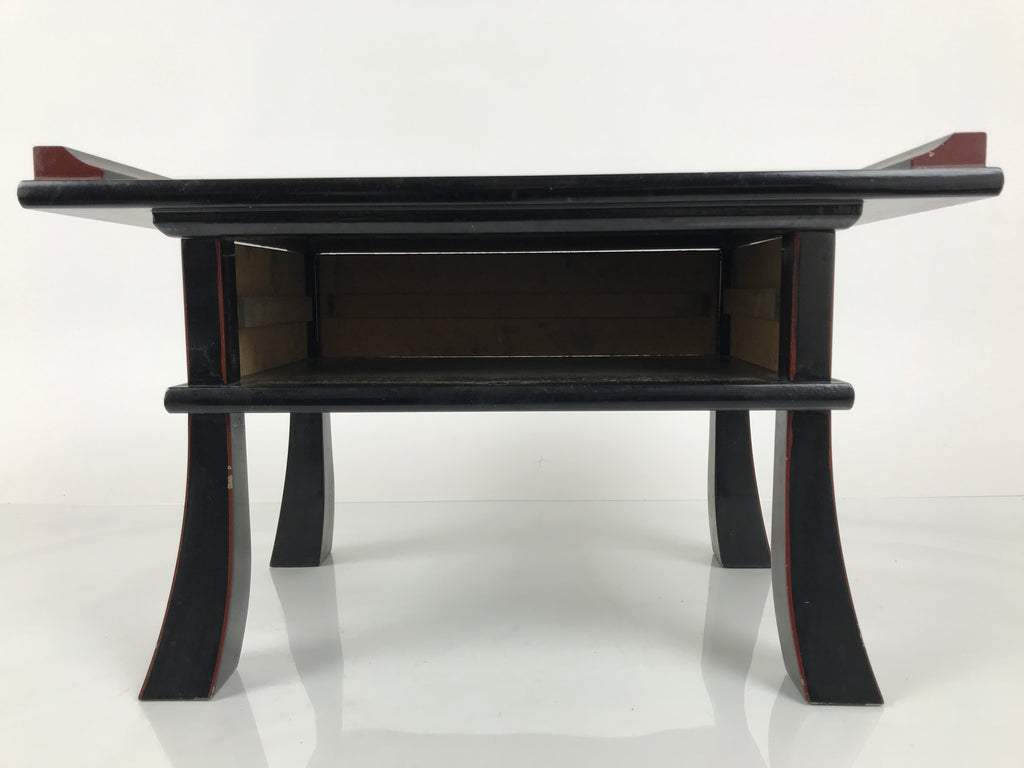 Japanese Buddhist Altar Fitting Lacquer Kyozukue Offering Table Black Red BA978-OT - Buddhist-chidorivintage.com