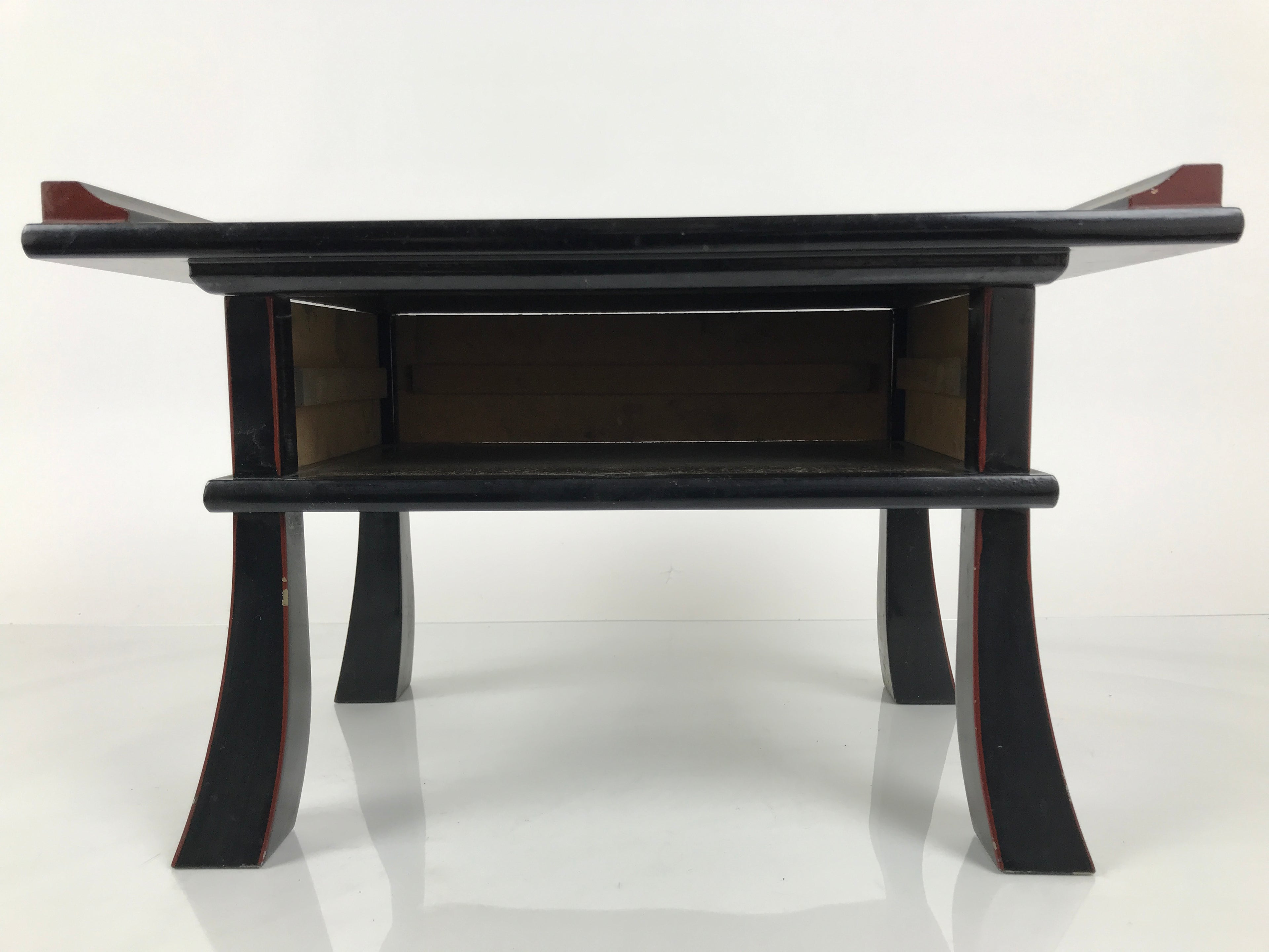 Japanese Buddhist Altar Fitting Lacquer Kyozukue Offering Table Black Red BA978-OT - Buddhist-chidorivintage.com