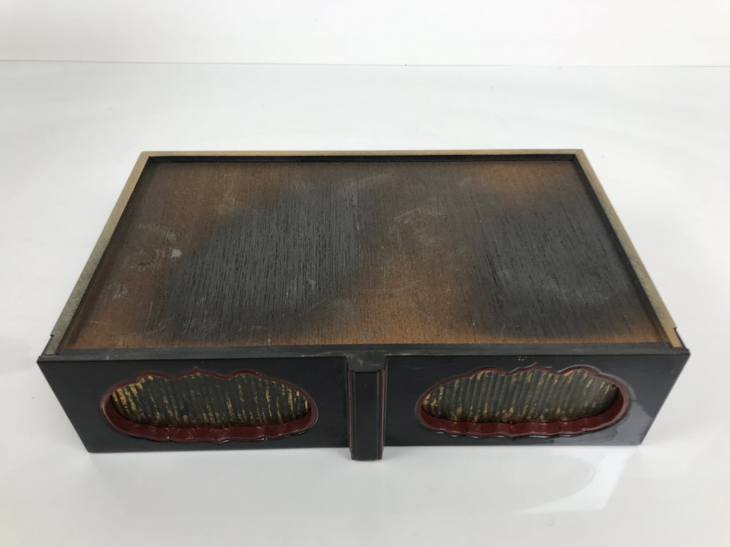 Japanese Buddhist Altar Fitting Lacquer Kyozukue Offering Table Black Red BA978-OT - Buddhist-chidorivintage.com