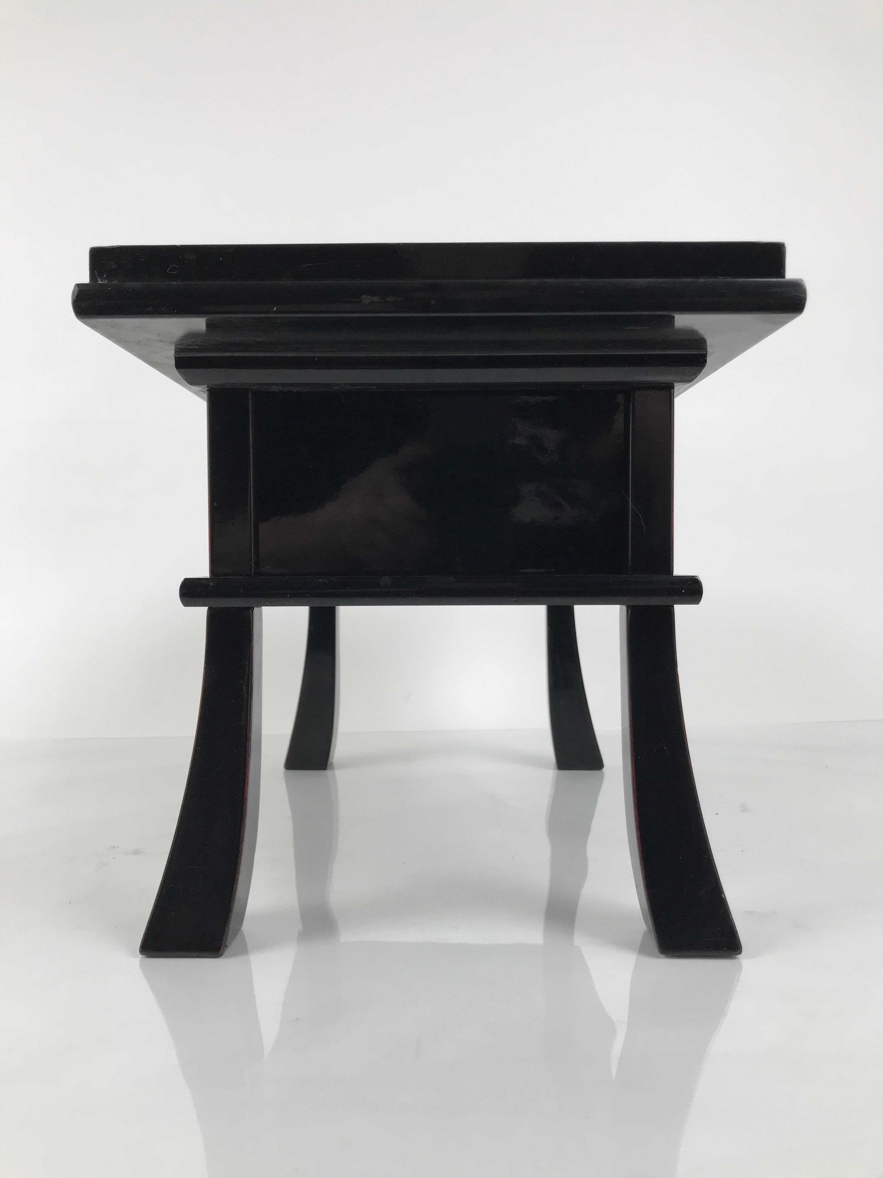 Japanese Buddhist Altar Fitting Lacquer Kyozukue Offering Table Black Red BA979-OT - Buddhist-chidorivintage.com