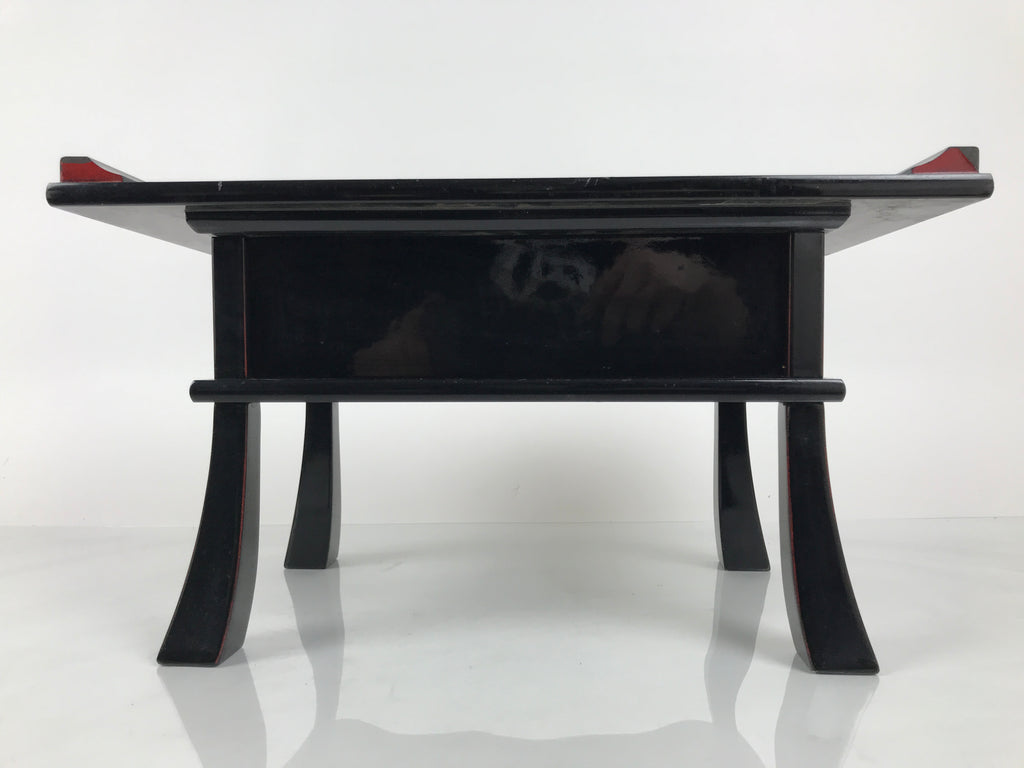 Japanese Buddhist Altar Fitting Lacquer Kyozukue Offering Table Black Red BA979-OT - Buddhist-chidorivintage.com
