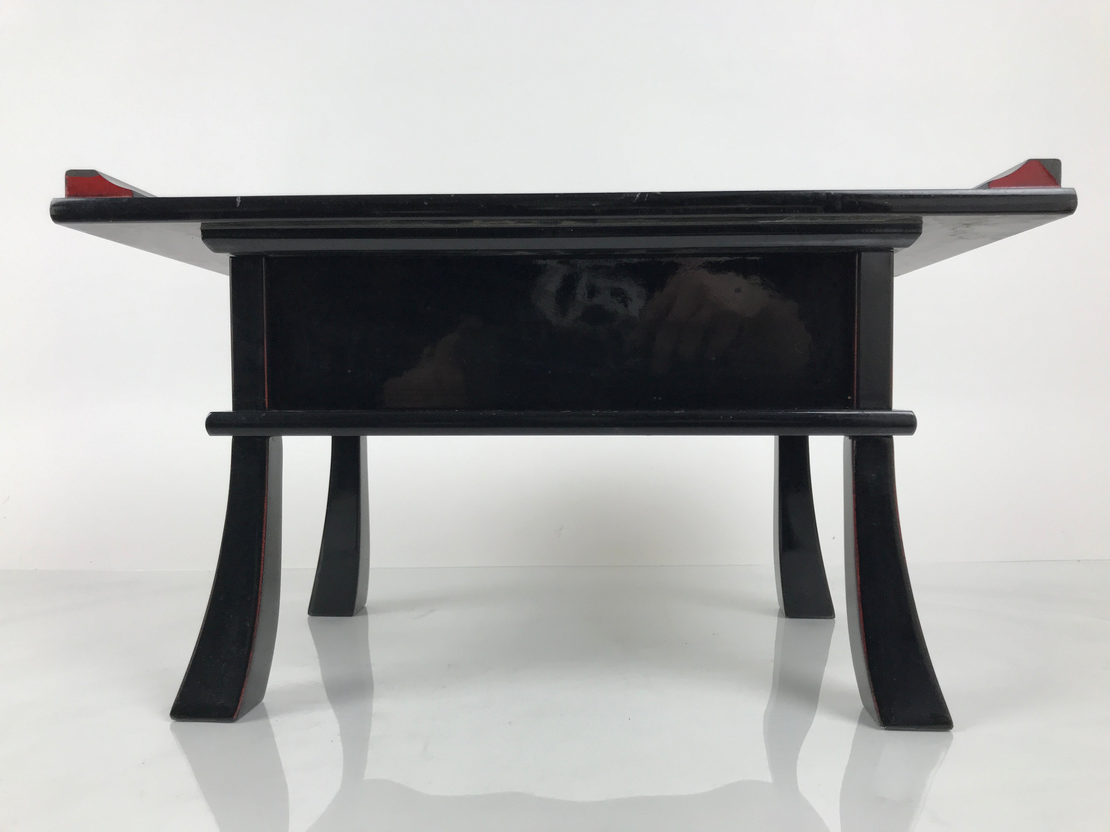 Japanese Buddhist Altar Fitting Lacquer Kyozukue Offering Table Black Red BA979-OT - Buddhist-chidorivintage.com