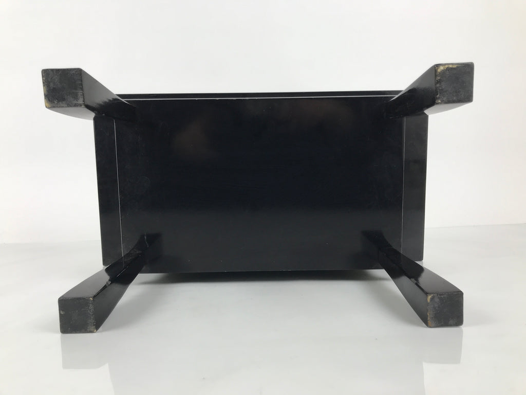 Japanese Buddhist Altar Fitting Lacquer Kyozukue Offering Table Black Red BA979-OT - Buddhist-chidorivintage.com