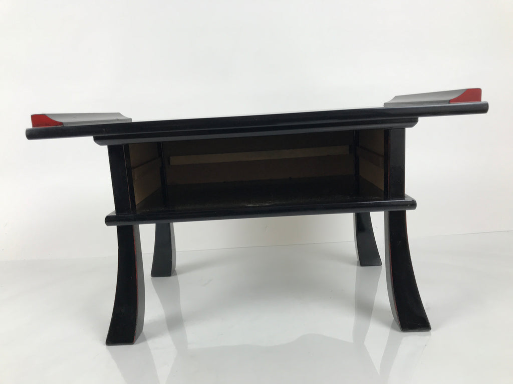 Japanese Buddhist Altar Fitting Lacquer Kyozukue Offering Table Black Red BA979-OT - Buddhist-chidorivintage.com