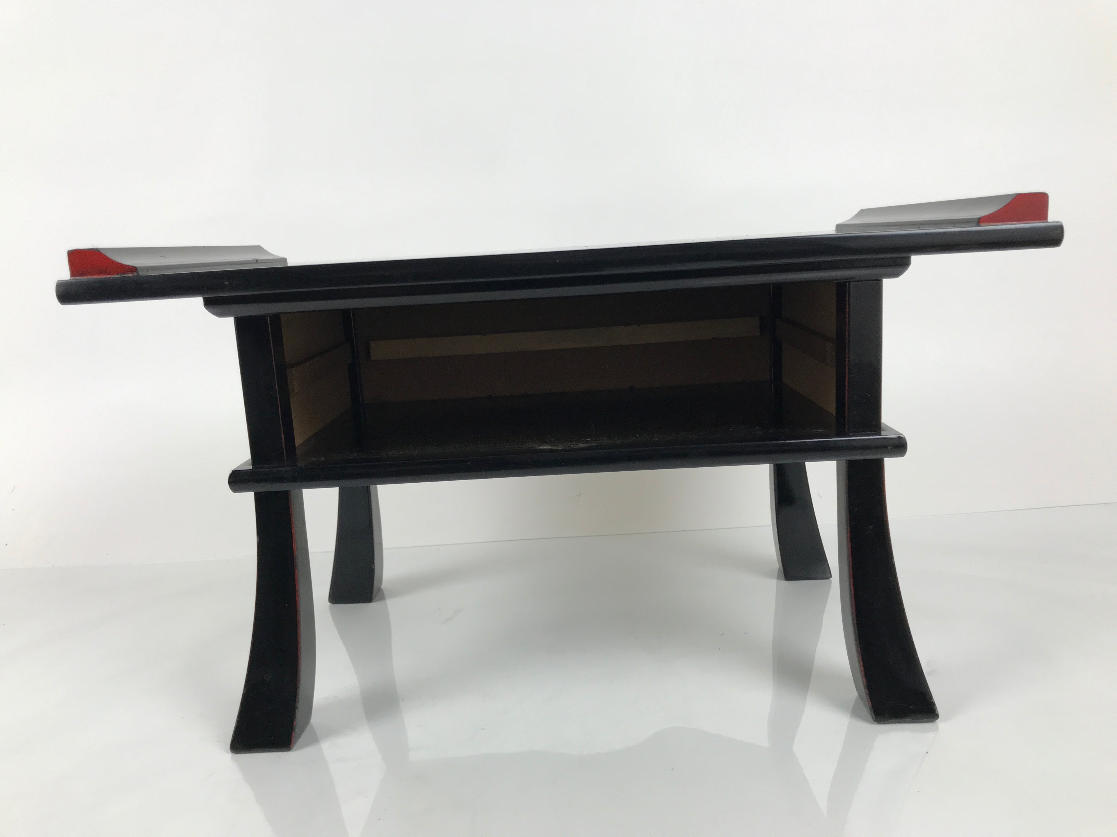 Japanese Buddhist Altar Fitting Lacquer Kyozukue Offering Table Black Red BA979-OT - Buddhist-chidorivintage.com