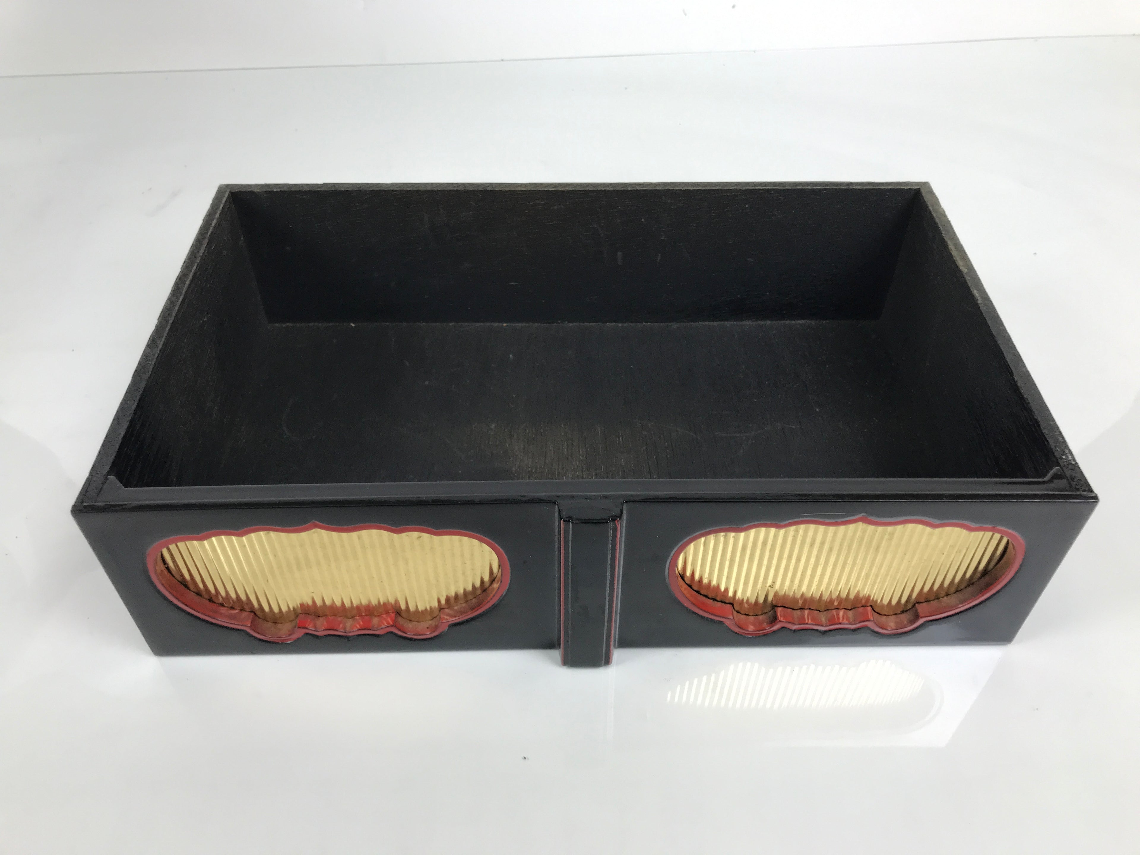 Japanese Buddhist Altar Fitting Lacquer Kyozukue Offering Table Black Red BA979-OT - Buddhist-chidorivintage.com