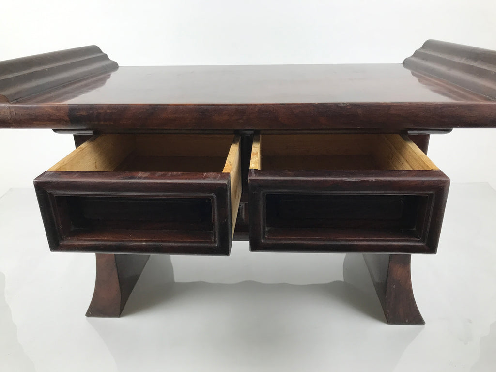 Japanese Buddhist Altar Fitting Wooden Kyozukue Vtg Offering Table Brown BA981-OT - Buddhist-chidorivintage.com
