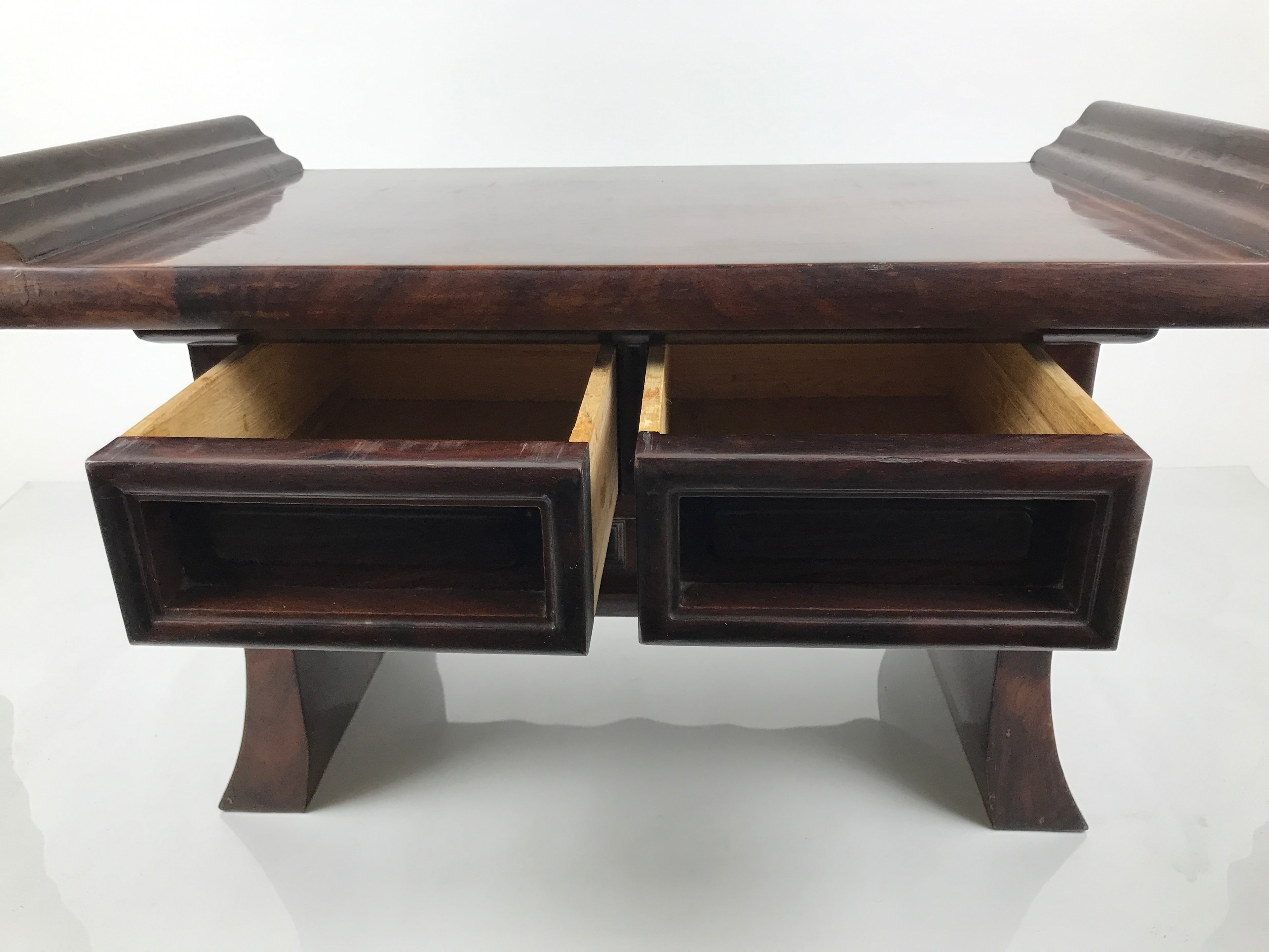 Japanese Buddhist Altar Fitting Wooden Kyozukue Vtg Offering Table Brown BA981-OT - Buddhist-chidorivintage.com