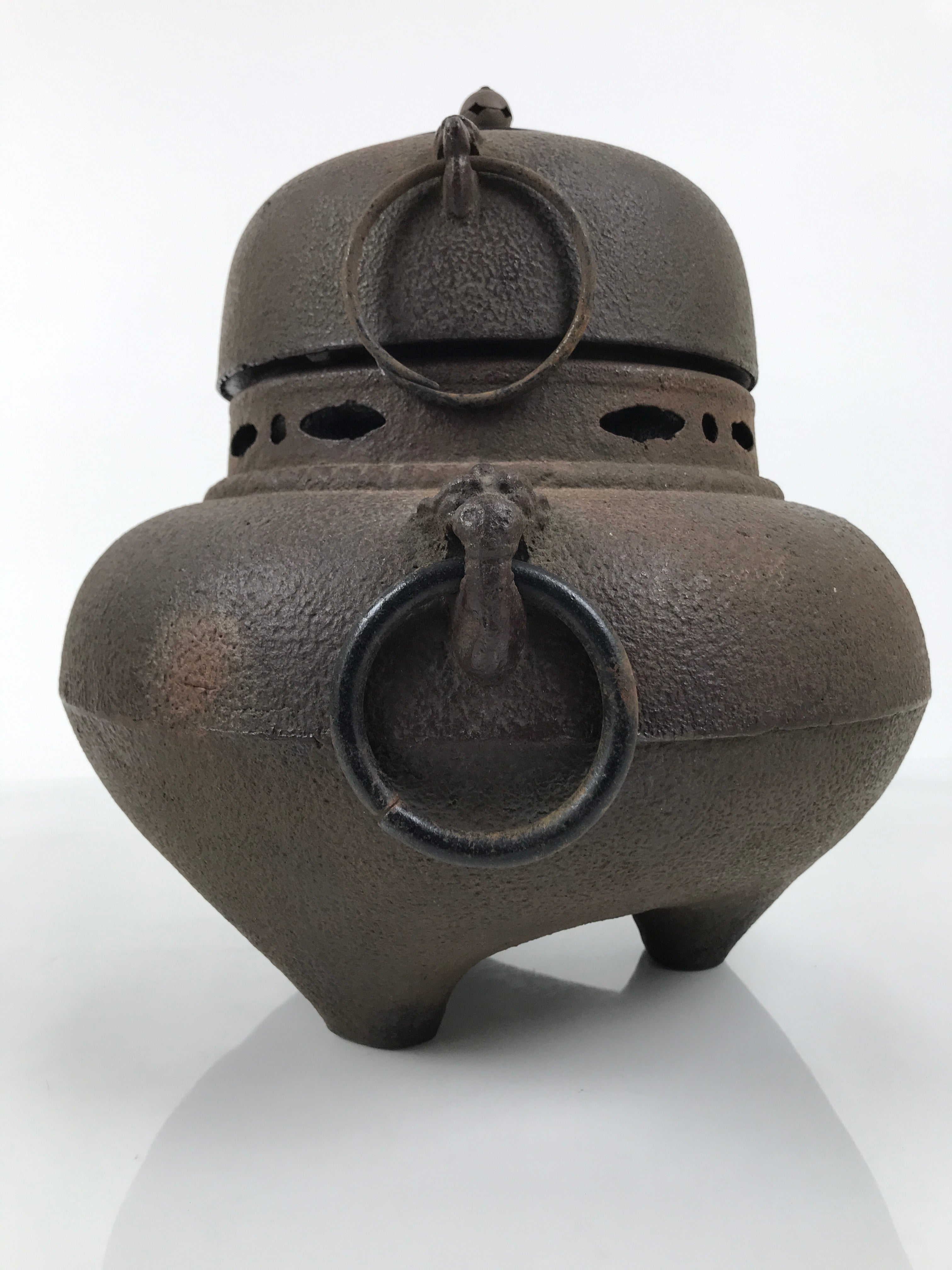 Antique Japanese Cast Iron Kettle Chagama Brazier Furo Set Pot Tea Ceremony C35-KT - Kettle-chidorivintage.com