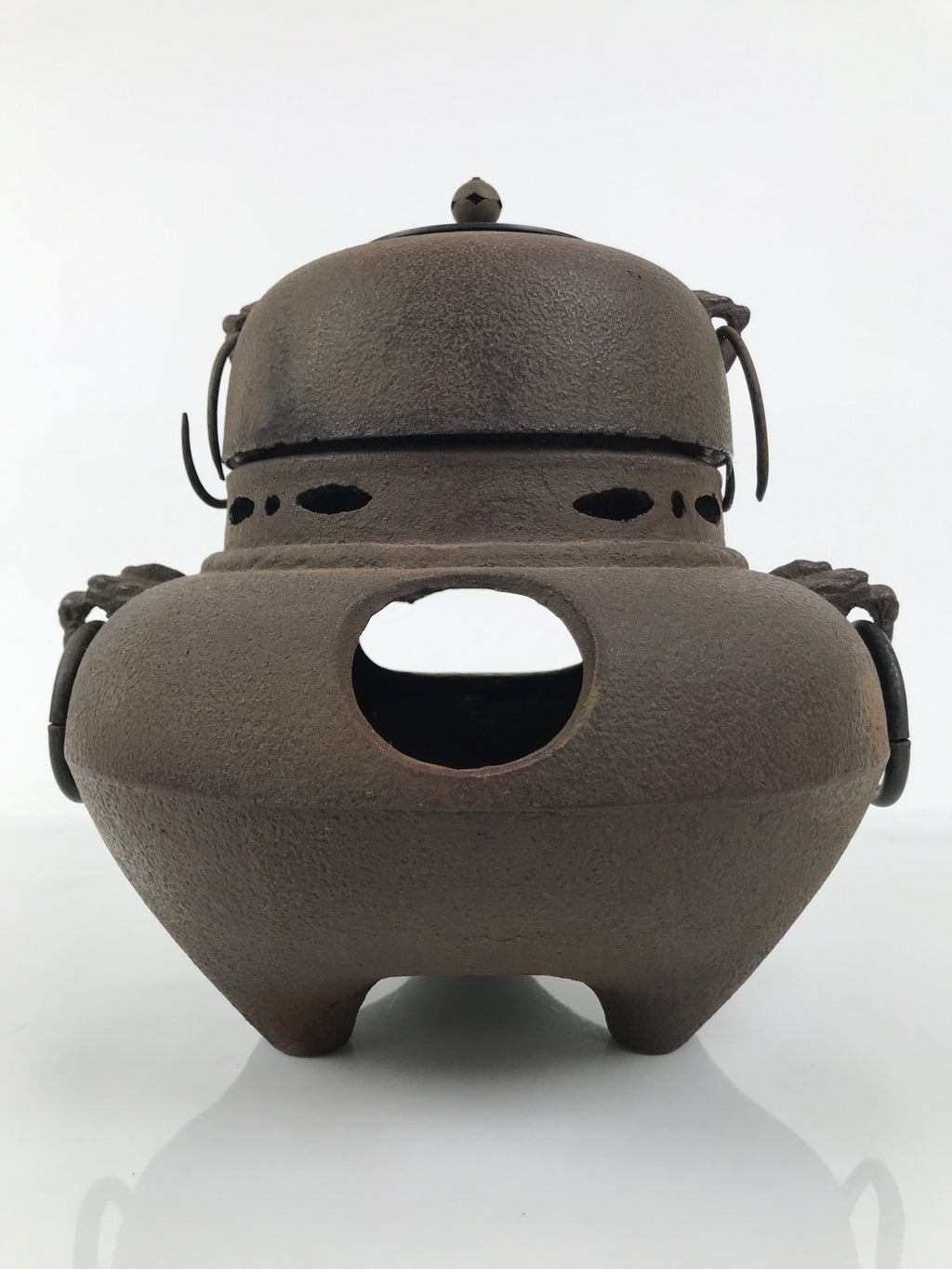 Antique Japanese Cast Iron Kettle Chagama Brazier Furo Set Pot Tea Ceremony C35-KT - Kettle-chidorivintage.com