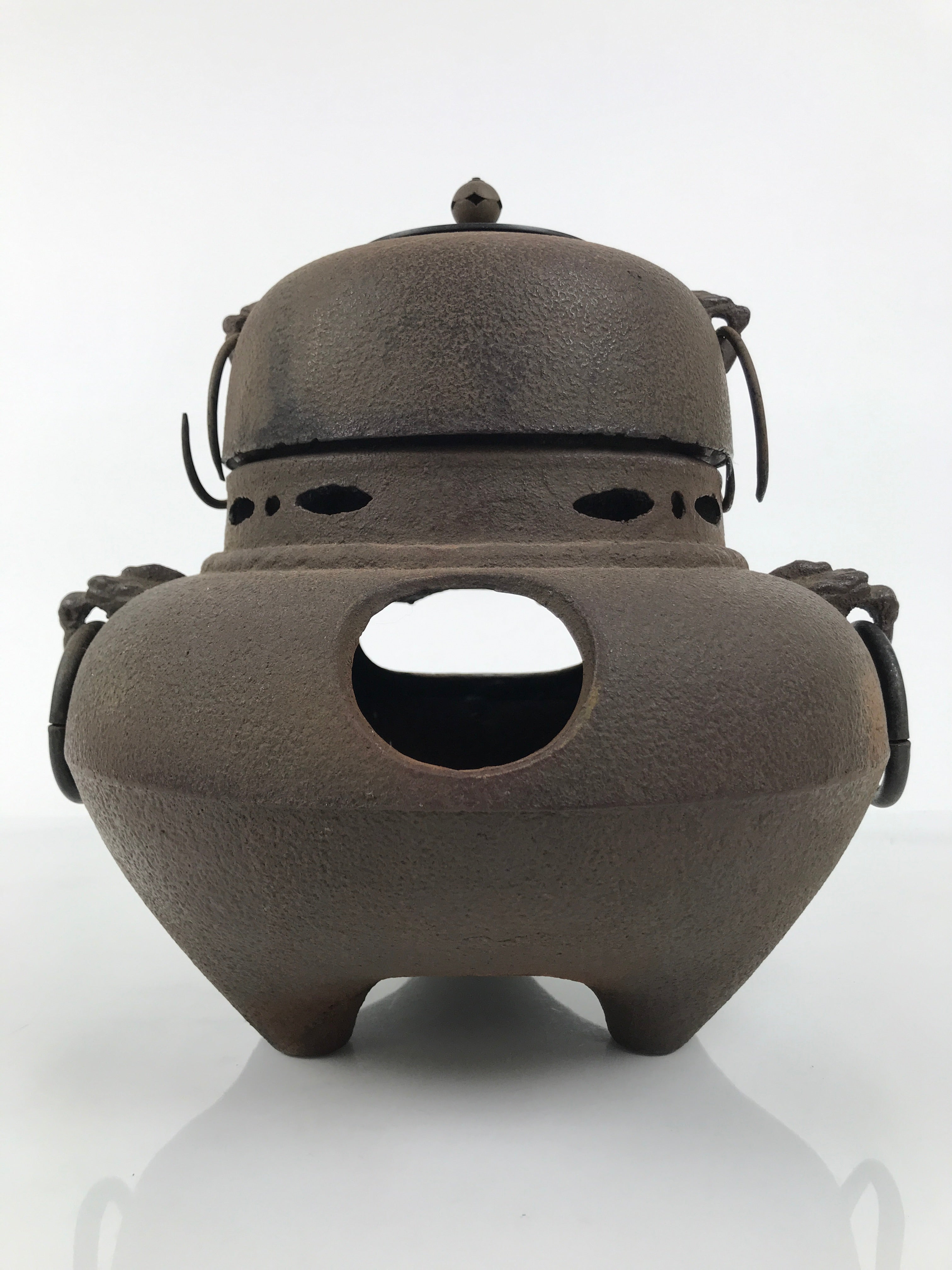 Antique Japanese Cast Iron Kettle Chagama Brazier Furo Set Pot Tea Ceremony C35-KT - Kettle-chidorivintage.com