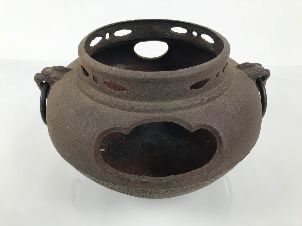 Antique Japanese Cast Iron Kettle Chagama Brazier Furo Set Pot Tea Ceremony C35-KT - Kettle-chidorivintage.com