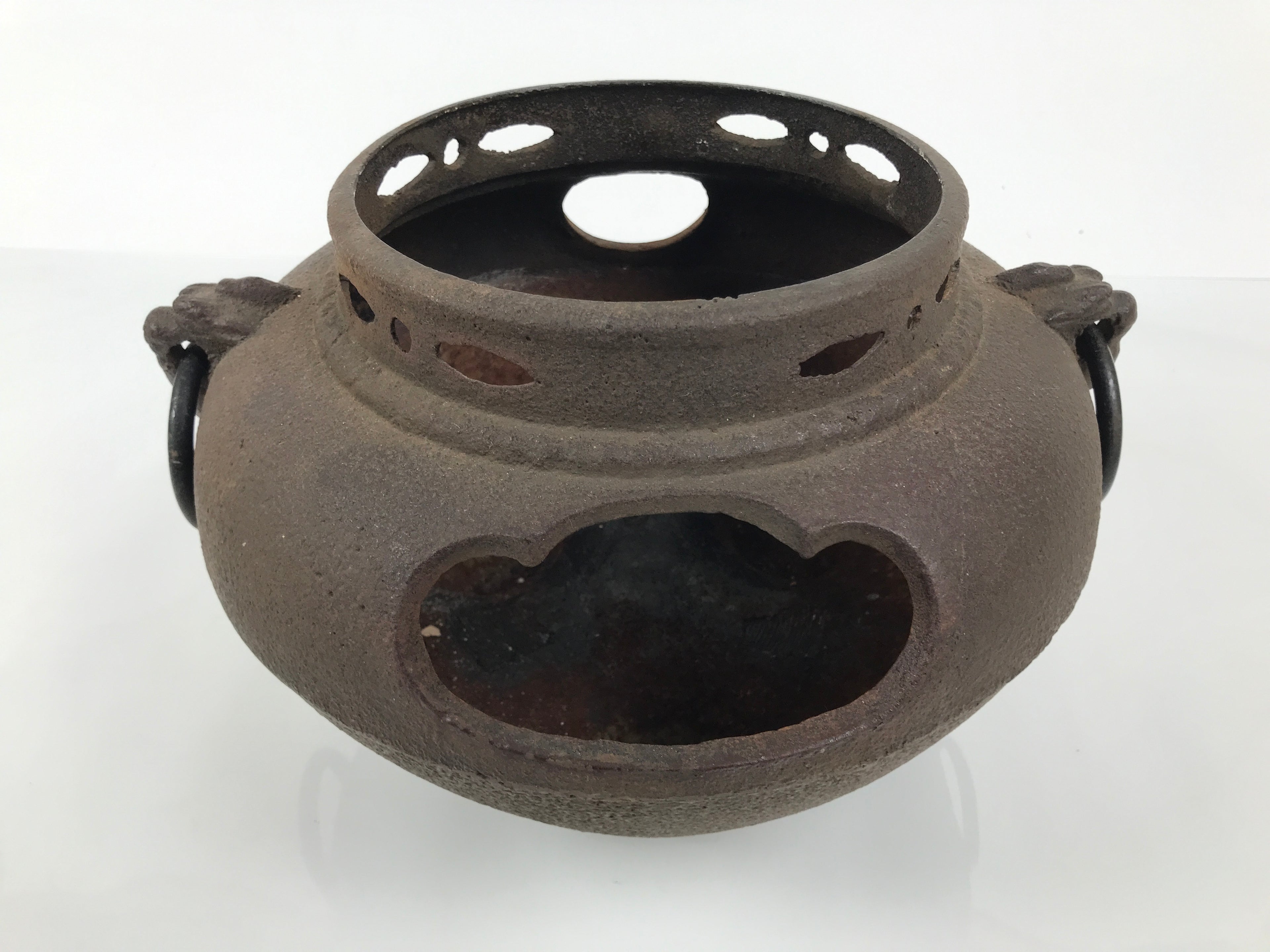 Antique Japanese Cast Iron Kettle Chagama Brazier Furo Set Pot Tea Ceremony C35-KT - Kettle-chidorivintage.com