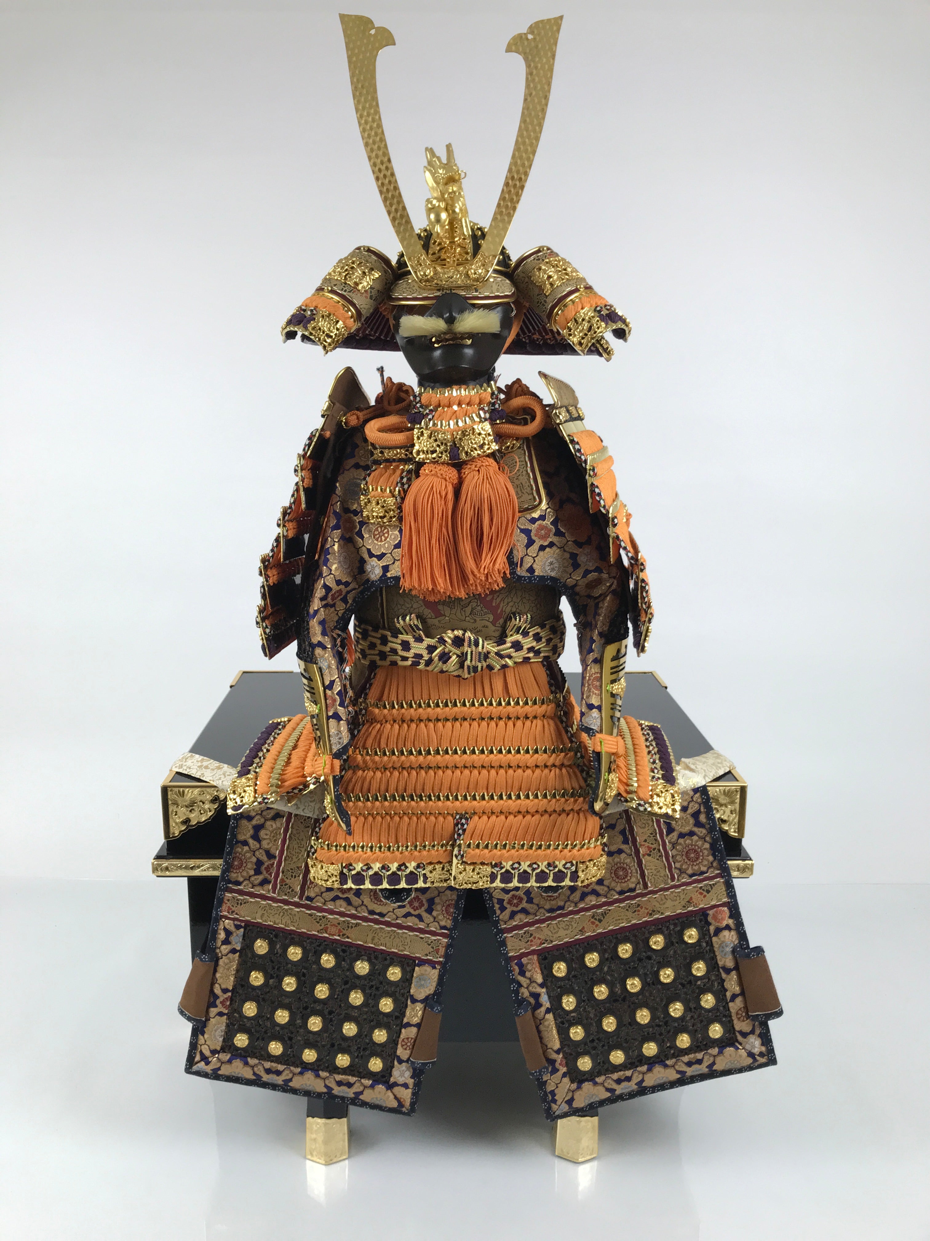 Japanese Samurai Miniature Armor Yoroi Set Vtg Boys' Festival Lacquer Box ID689-AD - Doll-chidorivintage.com