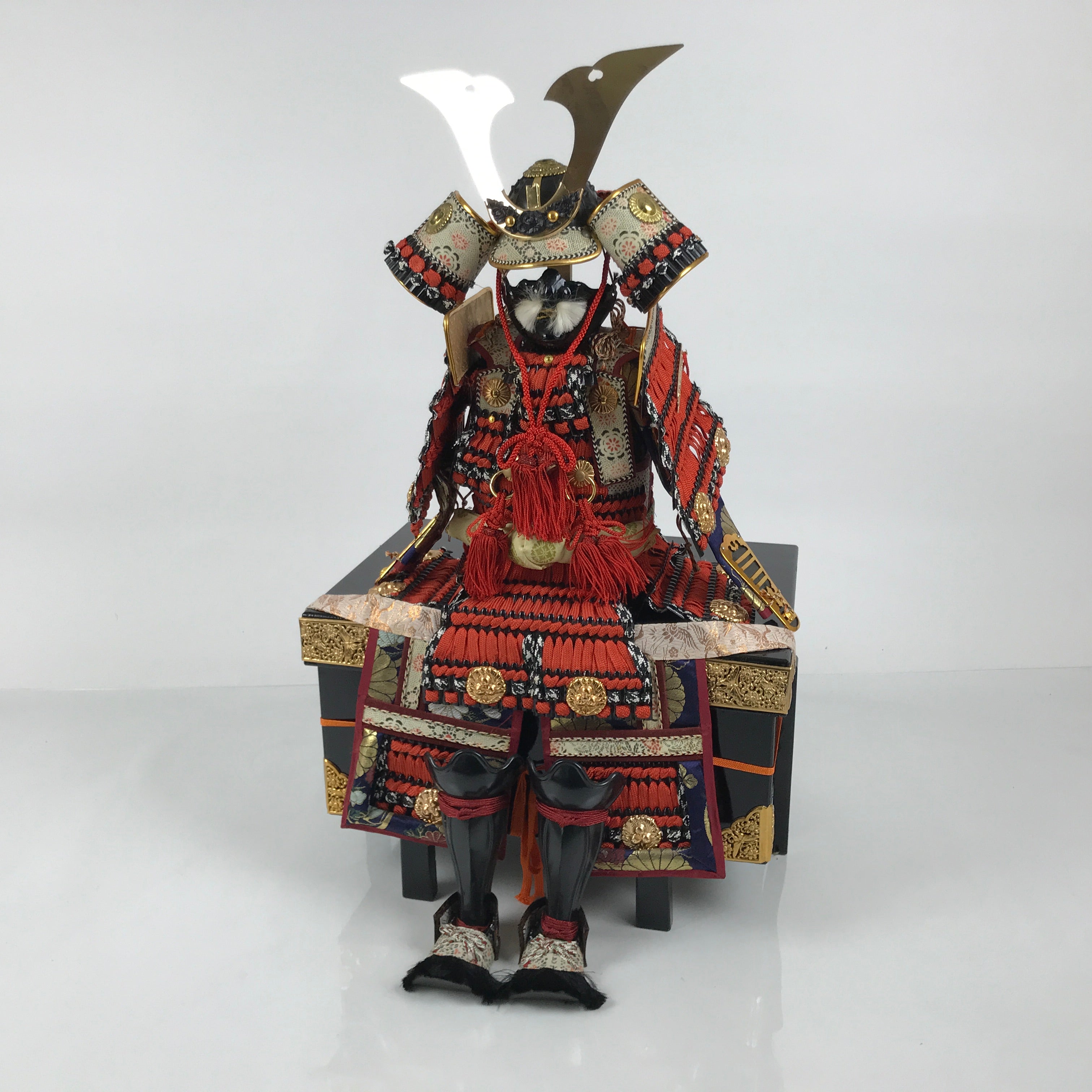 Japanese Samurai Miniature Armor Yoroi Set Vtg Boys' Festival Lacquer Box ID688-AD - Doll-chidorivintage.com