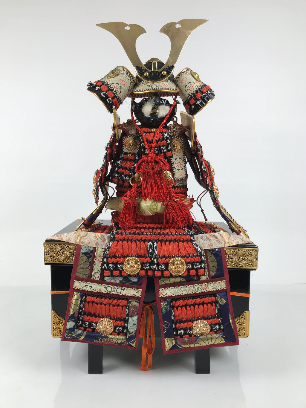 Japanese Samurai Miniature Armor Yoroi Set Vtg Boys' Festival Lacquer Box ID688-AD - Doll-chidorivintage.com