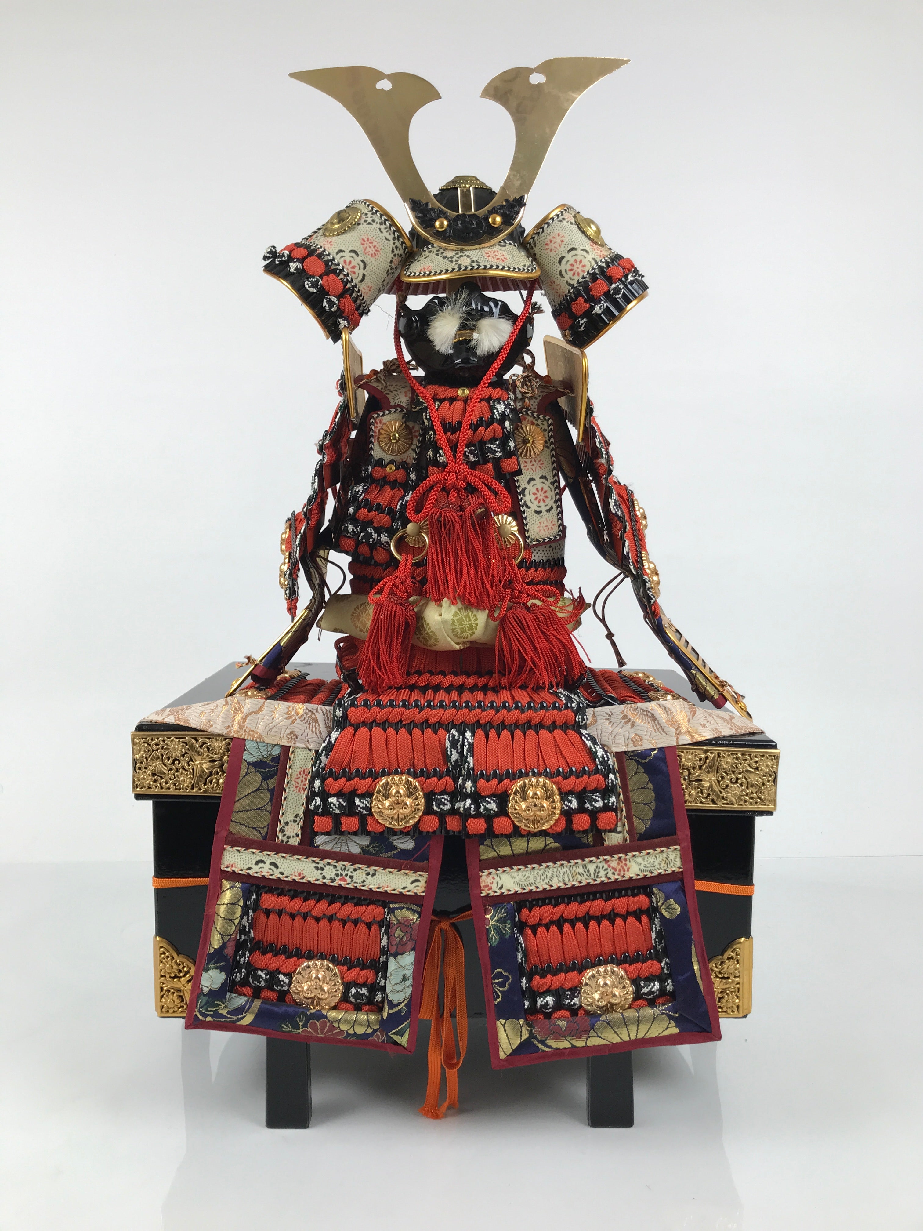 Japanese Samurai Miniature Armor Yoroi Set Vtg Boys' Festival Lacquer Box ID688-AD - Doll-chidorivintage.com