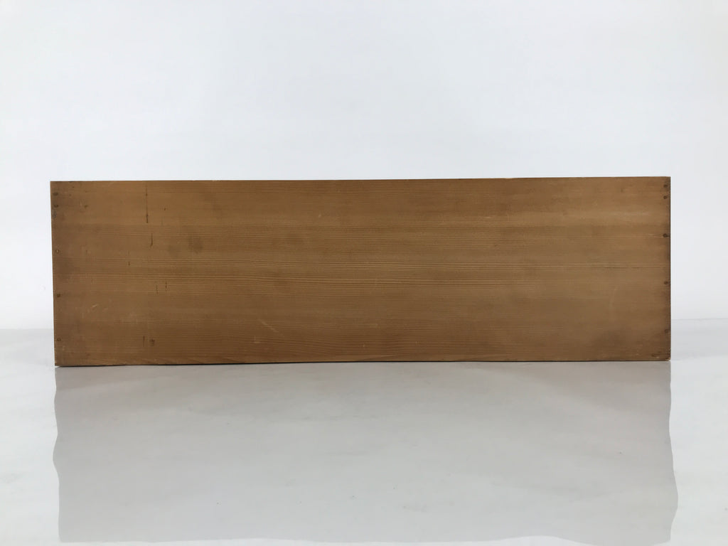 Vintage Japanese Wooden Pottery Storage Box Inside 55.5x16x16cm Brown X232-FB - Wooden Box-chidorivintage.com
