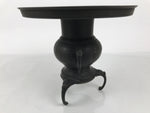 Antique Japanese Bronze Usubata Flower Vase Ikebana Arrangement 2pc Kabin UB66-KT - Vase-chidorivintage.com