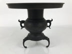 Antique Japanese Bronze Usubata Flower Vase Ikebana Arrangement 2pc Kabin UB66-KT - Vase-chidorivintage.com