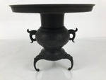 Antique Japanese Bronze Usubata Flower Vase Ikebana Arrangement 2pc Kabin UB66-KT - Vase-chidorivintage.com