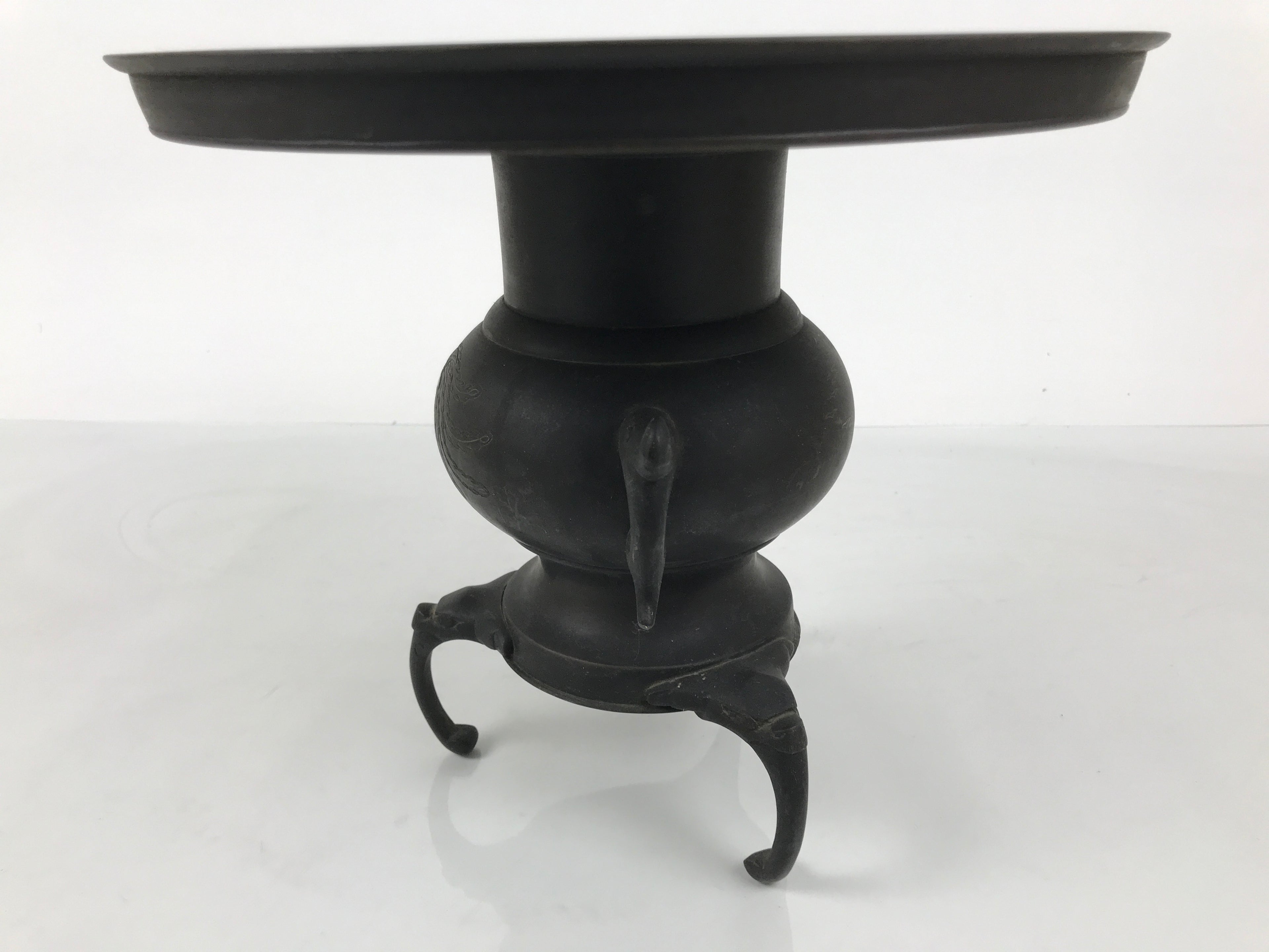 Antique Japanese Bronze Usubata Flower Vase Ikebana Arrangement 2pc Kabin UB66-KT - Vase-chidorivintage.com