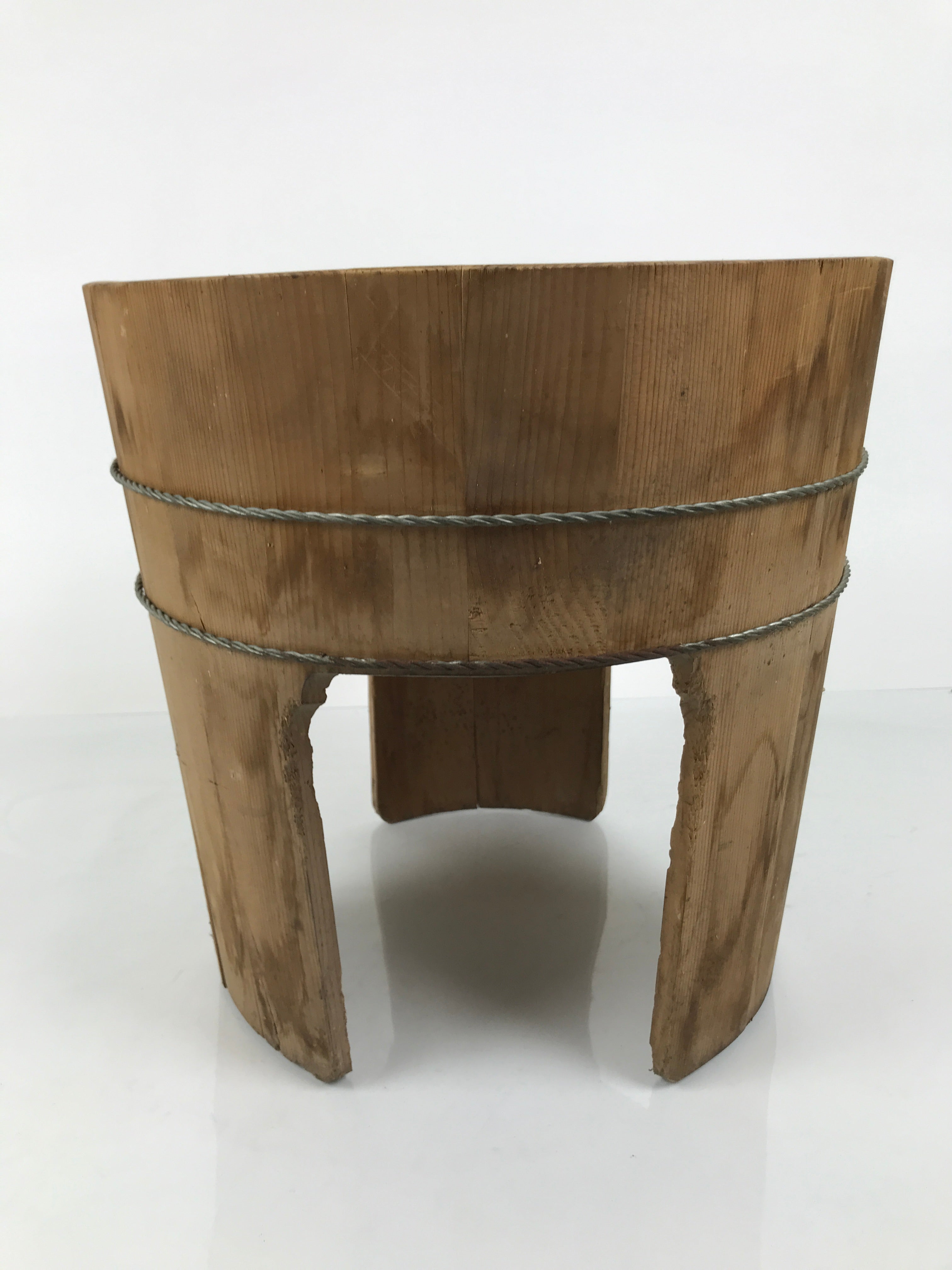 Japanese Handmade Natural Wood High Bucket Vtg Chozuoke Oke Legs Water BK58-OT - Wood-chidorivintage.com
