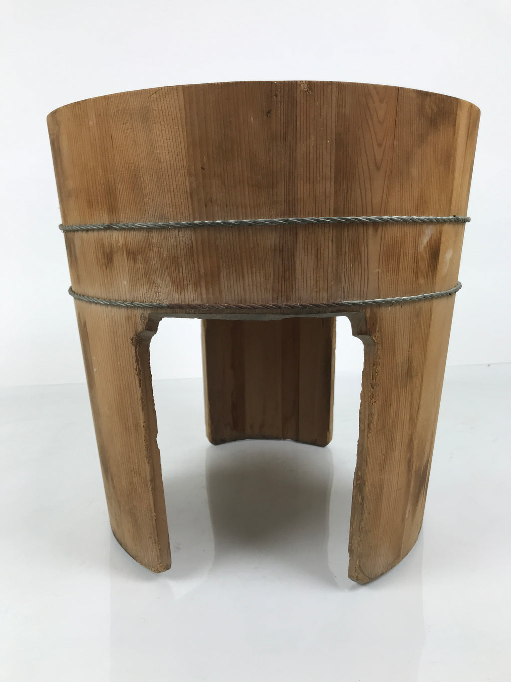 Japanese Handmade Natural Wood High Bucket Vtg Chozuoke Oke Legs Water BK58-OT - Wood-chidorivintage.com