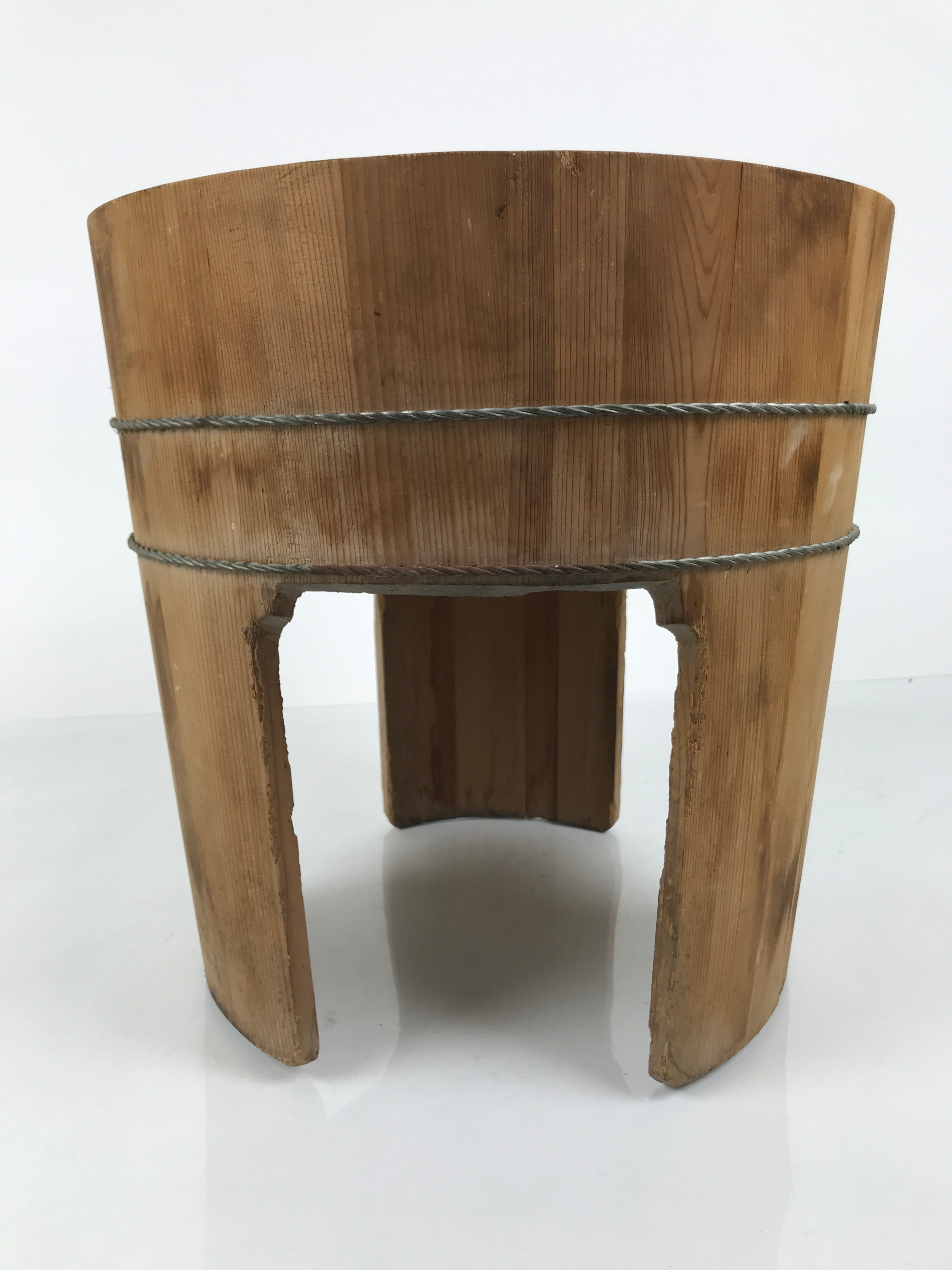 Japanese Handmade Natural Wood High Bucket Vtg Chozuoke Oke Legs Water BK58-OT - Wood-chidorivintage.com