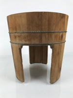 Japanese Handmade Natural Wood High Bucket Vtg Chozuoke Oke Legs Water BK58-OT - Wood-chidorivintage.com