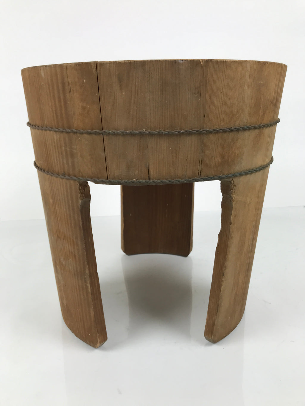 Japanese Handmade Natural Wood High Bucket Vtg Chozuoke Oke Legs Water BK57-OT - Wood-chidorivintage.com