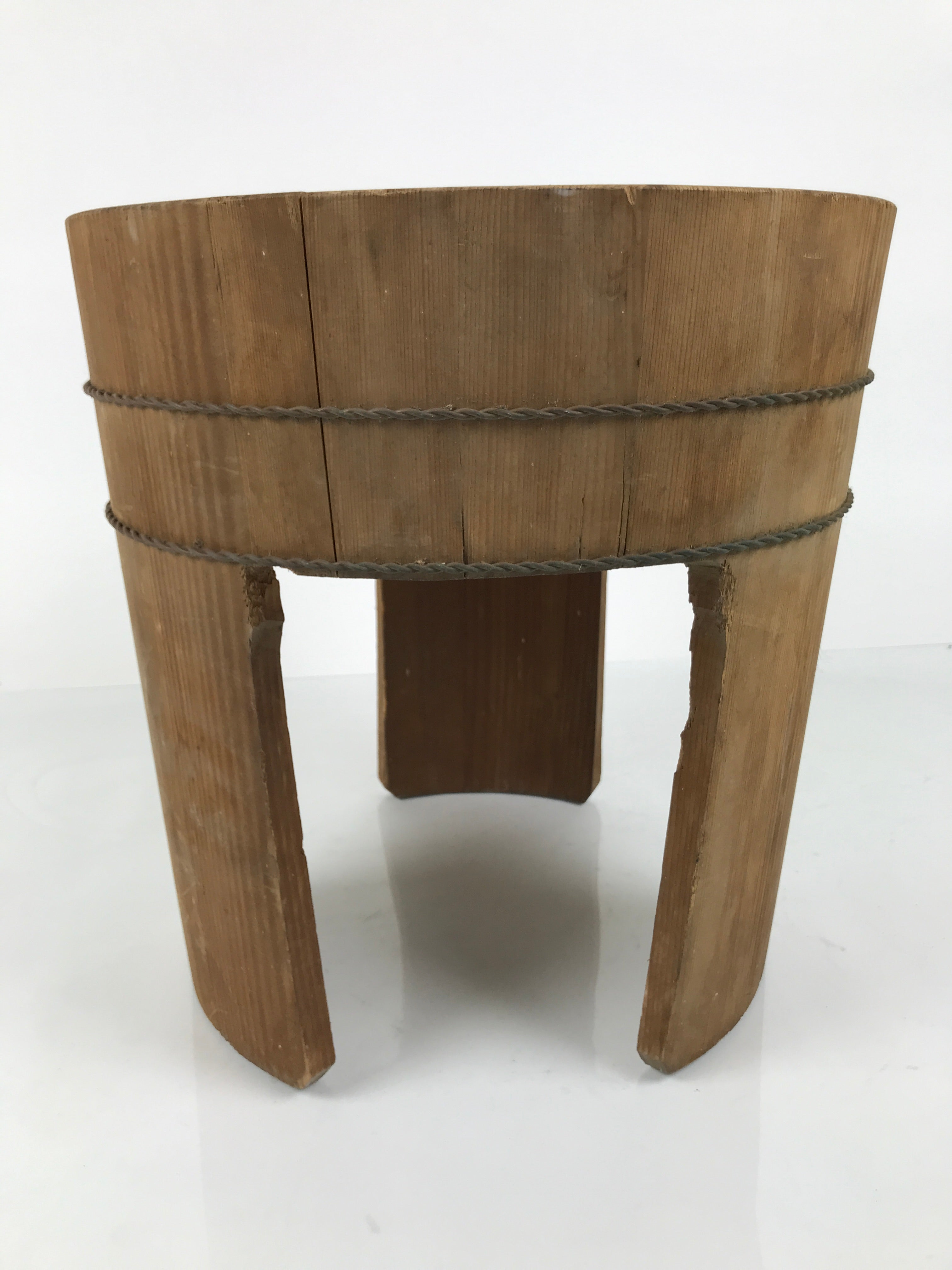 Japanese Handmade Natural Wood High Bucket Vtg Chozuoke Oke Legs Water BK57-OT - Wood-chidorivintage.com