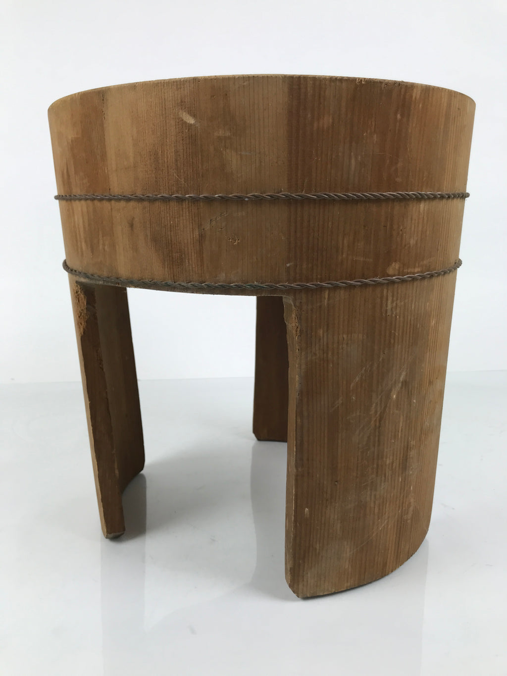 Japanese Handmade Natural Wood High Bucket Vtg Chozuoke Oke Legs Water BK57-OT - Wood-chidorivintage.com