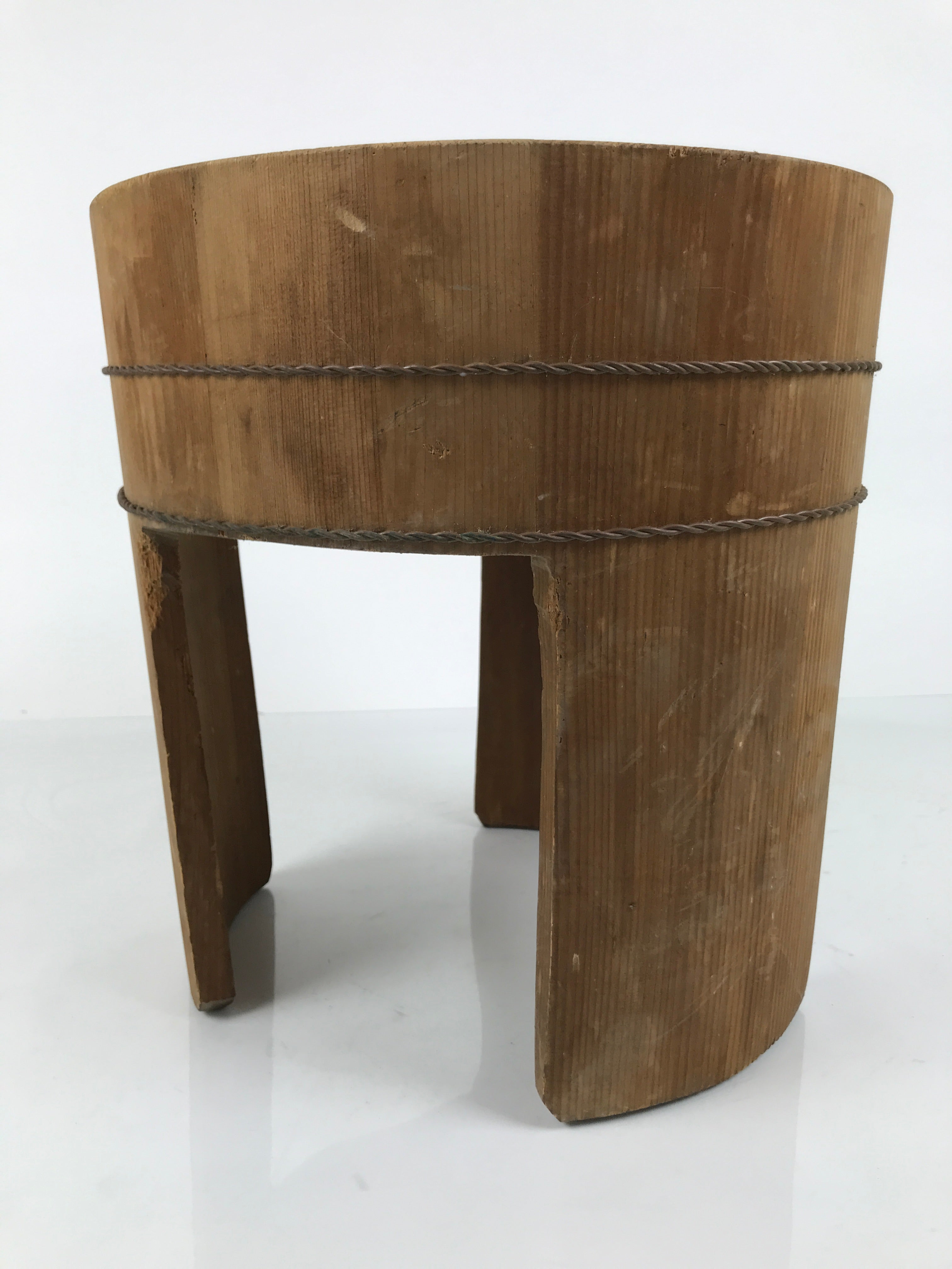 Japanese Handmade Natural Wood High Bucket Vtg Chozuoke Oke Legs Water BK57-OT - Wood-chidorivintage.com