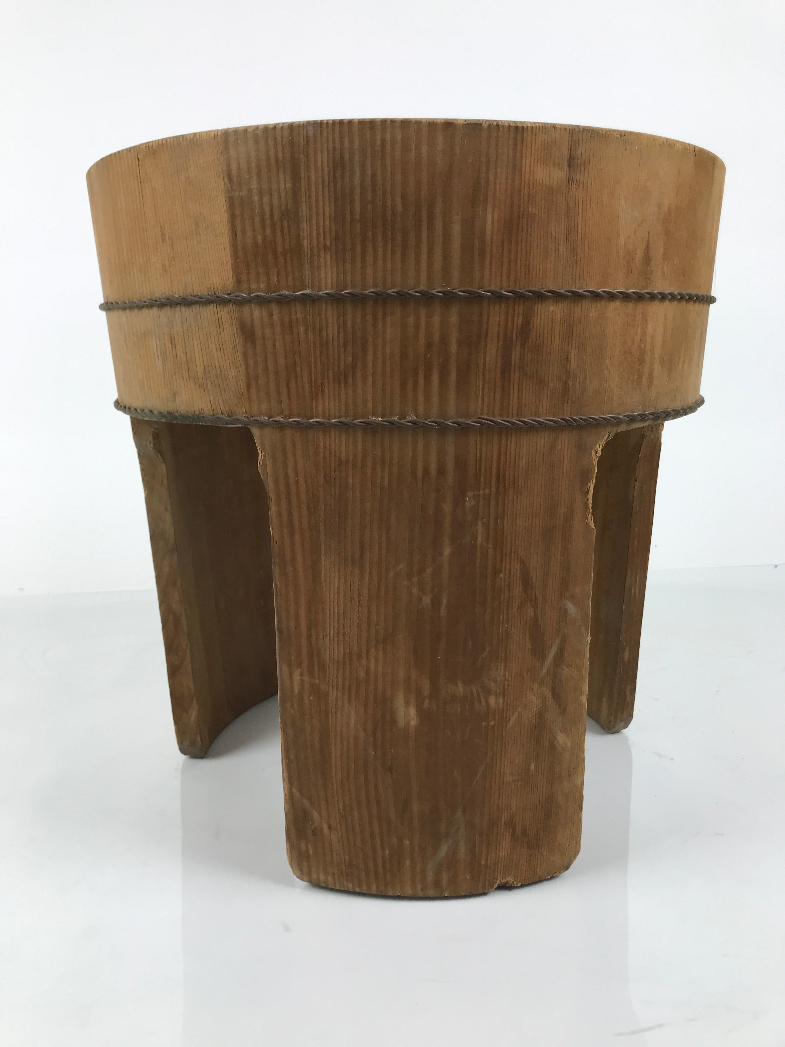 Japanese Handmade Natural Wood High Bucket Vtg Chozuoke Oke Legs Water BK57-OT - Wood-chidorivintage.com